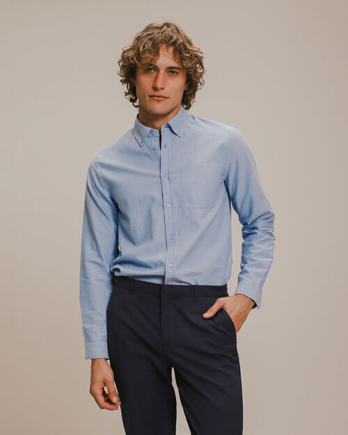 Camisa Fit Regular Azul